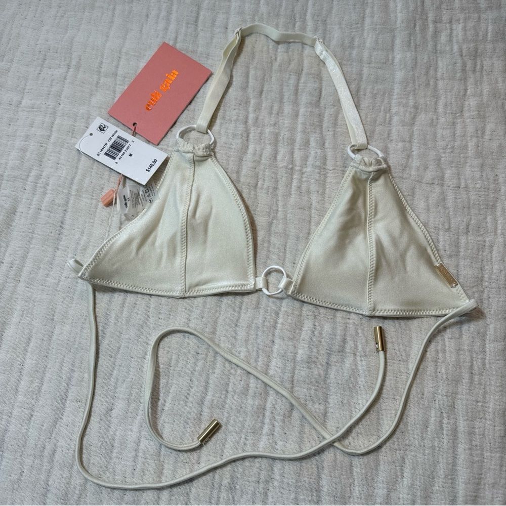 Cult Gaia Women's Misha Bikini Swim Top Size Medium, Off White, New With Tags!